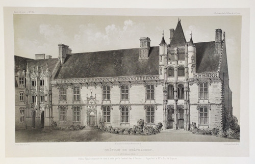 Château De Châteaudun Litografia Architettura Rinascimentale Di Victor Petit