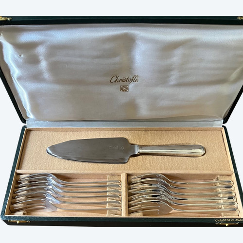 12 Christofle America cake forks and cake scoop