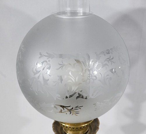Paire de Lampes à Pétrole électrifiées, style Napoléon III – Milieu XXe