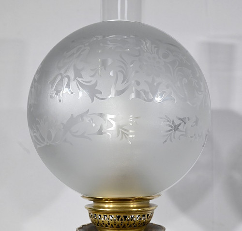 Paire de Lampes à Pétrole électrifiées, style Napoléon III – Milieu XXe