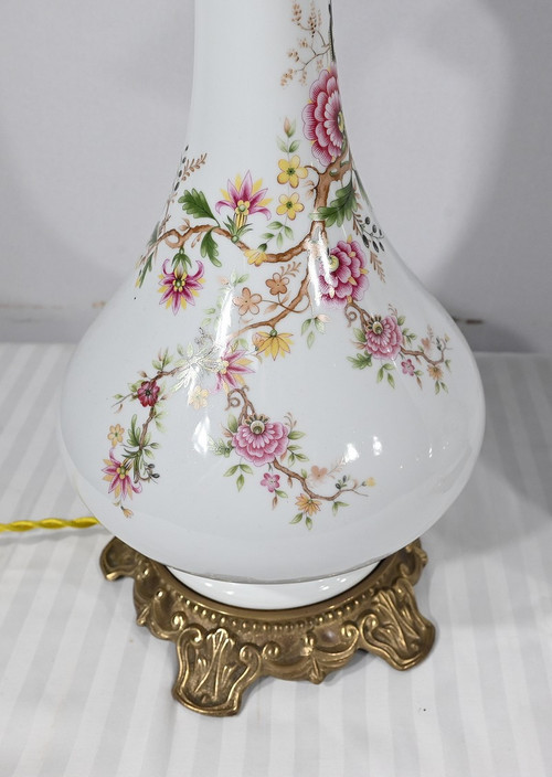 Paire de Lampes à Pétrole électrifiées, style Napoléon III – Milieu XXe