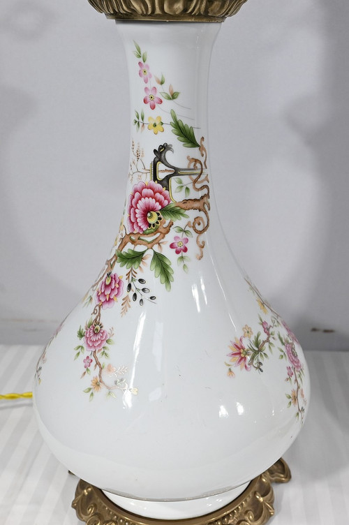Paire de Lampes à Pétrole électrifiées, style Napoléon III – Milieu XXe