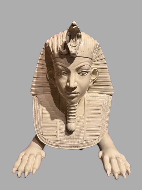 Paire De Sphinx En Bronze émaillé 