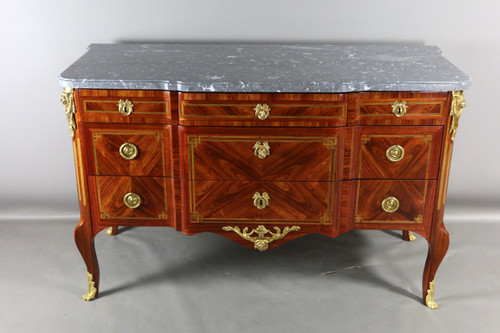  Commode Transition En Marqueterie XVIIIème