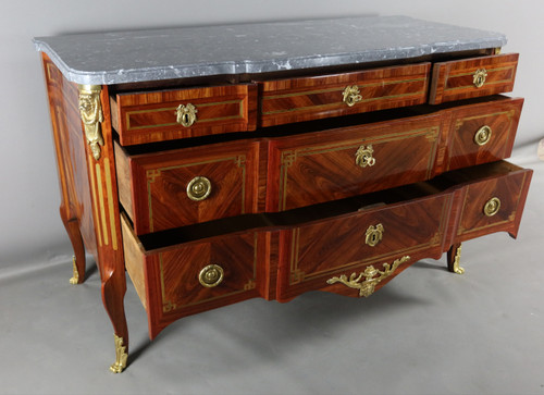  Commode Transition En Marqueterie XVIIIème