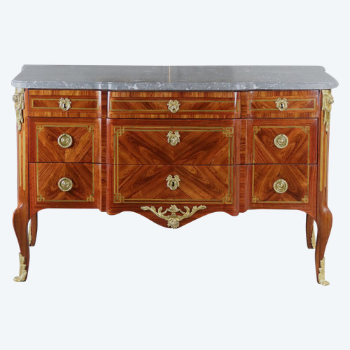  Transition Chest Of Drawers In 18th Century Marquetry