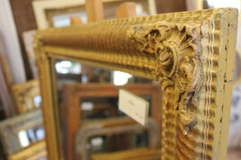 Old restoration mirror golden rectangle