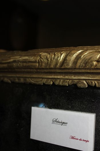 Louis XVI gilded wood mirror, mercury ice