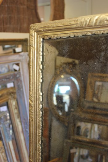 Louis XVI gilded wood mirror, mercury ice