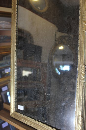 Louis XVI gilded wood mirror, mercury ice