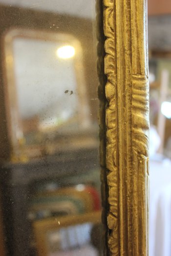 Louis XVI gilded wood mirror, mercury ice