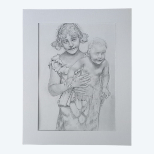 Portrait mère et enfant /dessin