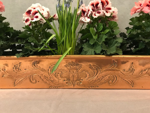Hübsche Fischdose , Blumenkasten aus Kupfer aus dem späten 18.