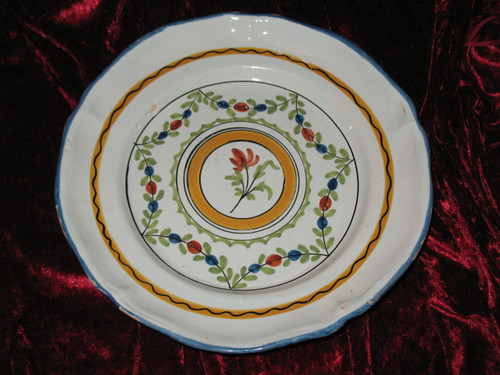 Regional earthenware collection plates and dishes various origins 7 pieces