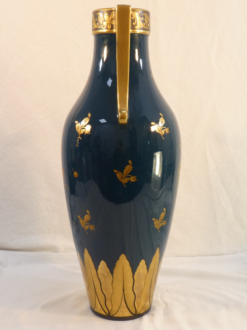 Pair of large porcelain vases from TOURS JAGUET PINON 58.5 cm