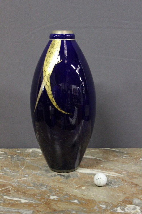 Grand Vase En Porcelaine d'époque  Art Déco Par Pinon Heuzé