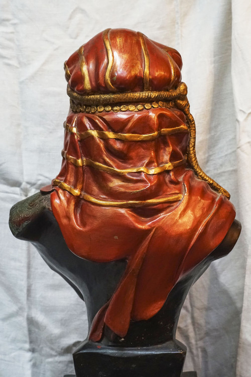 BUSTO ORIENTALISTA IN BRONZO POLICROMO