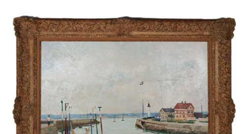  Port De Honfleur Signé Jacques Bouyssou Daté 1967