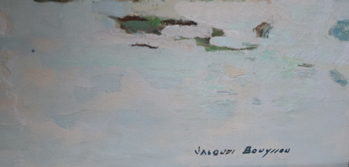  Port De Honfleur Signé Jacques Bouyssou Daté 1967