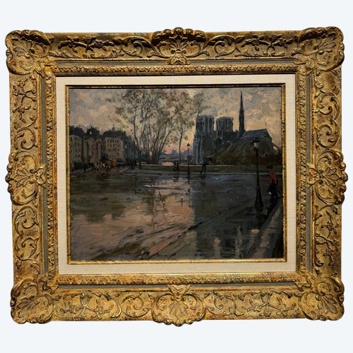 Léo Fontan (1884-1965) - Paris, Notre Dame Vue Du Pont De l'Archeveché, 1910