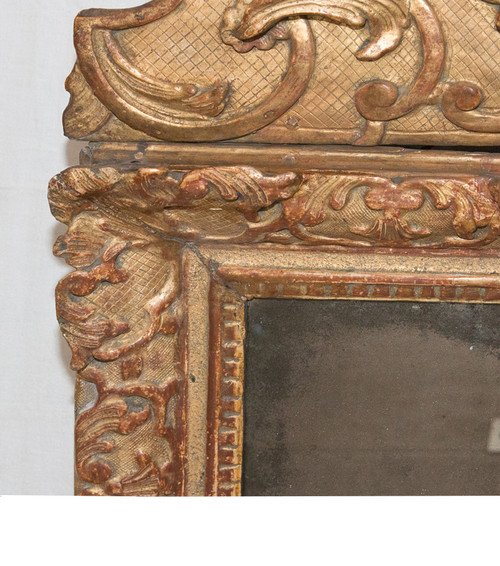 Miroir En Bois Sculpté Et Doré Époque Régence Circa 1720