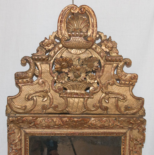Miroir En Bois Sculpté Et Doré Époque Régence Circa 1720