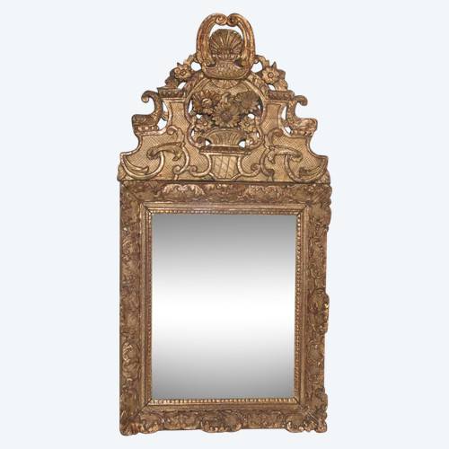 Miroir En Bois Sculpté Et Doré Époque Régence Circa 1720
