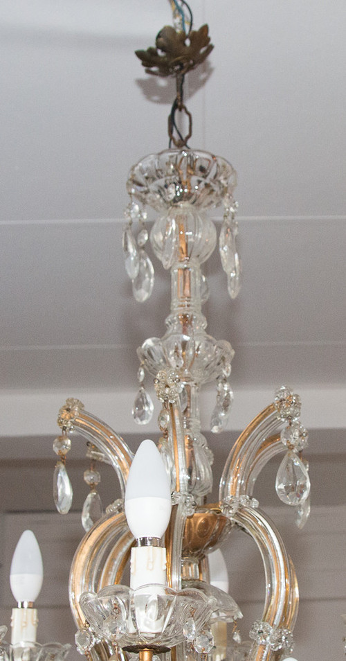 Marie-Thèrese Chandelier In Bohemian Crystal 1950s