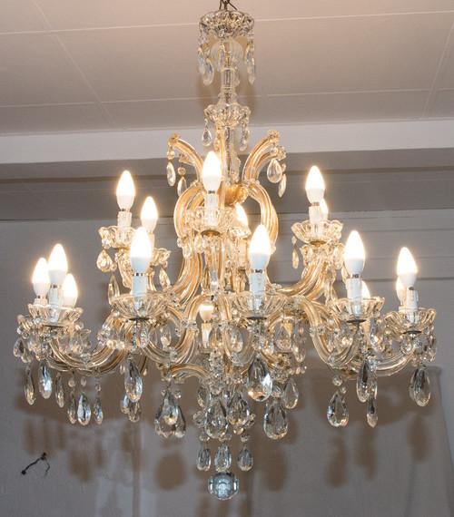 Marie-Thèrese Chandelier In Bohemian Crystal 1950s