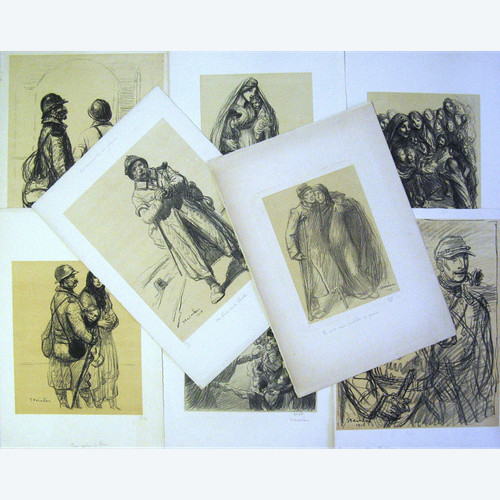 8 Lithographies 1915 Les Meurtrissures De La Grande Guerre. Théophile Alexandre Steinlen.