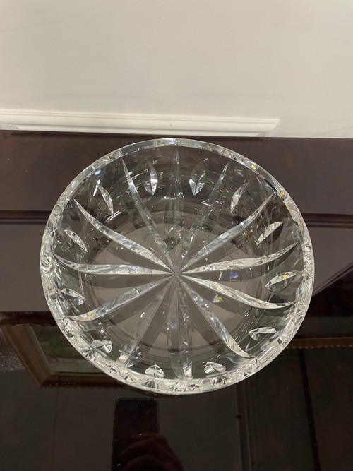 Saint Louis - Signed Engraved Crystal Punch Set Salad Bowl + 8 Cups