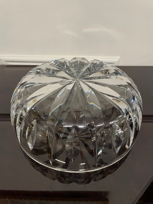 Saint Louis - Signed Engraved Crystal Punch Set Salad Bowl + 8 Cups
