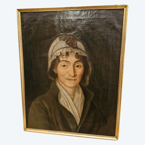 Portrait de femme, huile sur toile Époque XVIII Ème 