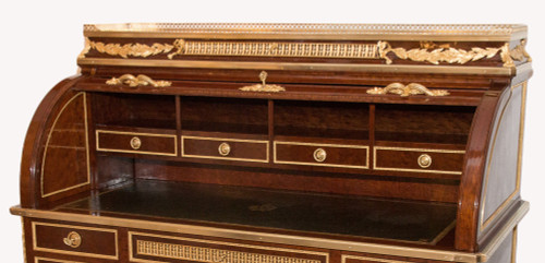 Large Cylinder Desk with Box Stamped André Aucoc, Circa 1890