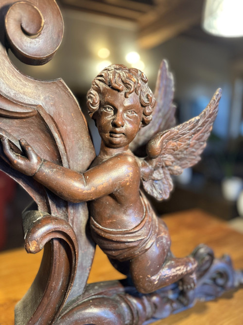 Grande Paire D’anges De Buffet D’orgue – XIXe