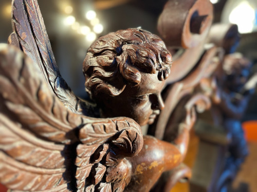 Grande Paire D’anges De Buffet D’orgue – XIXe