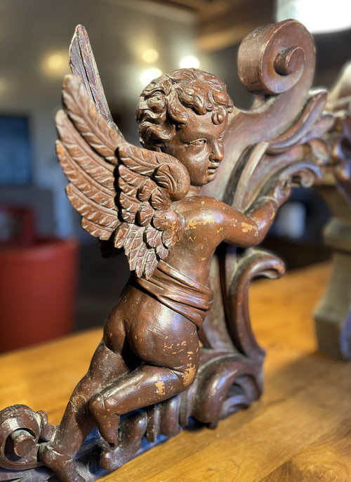 Grande Paire D’anges De Buffet D’orgue – XIXe