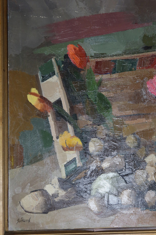 Dipinto, natura morta, firmato René Guinand (1892-1983) scuola svizzera