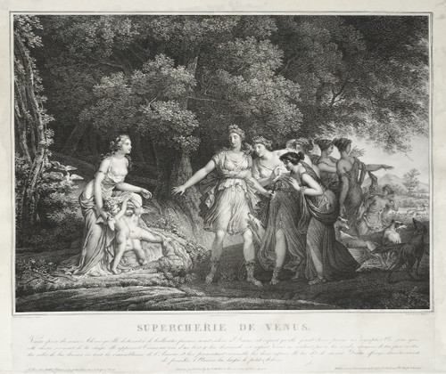 Greek Mythology Deception Of Venus Mythological Lithograph 19th C Old Print