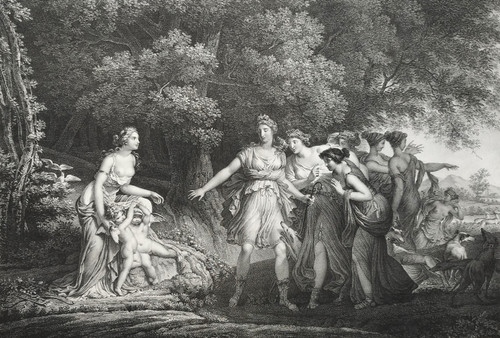 Greek Mythology Deception Of Venus Mythological Lithograph 19th C Old Print