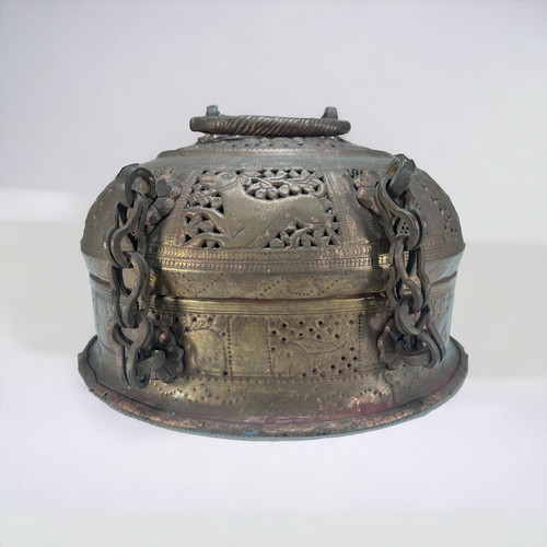 Ancient “Jali Paan dan”, betel box, India.