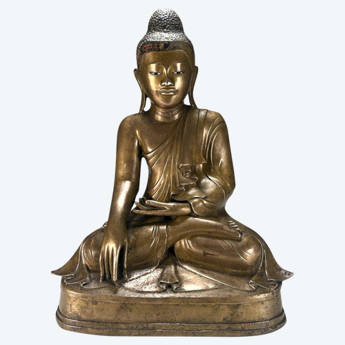 Bouddha Shakyamuni en bronze, 19ème siècle.