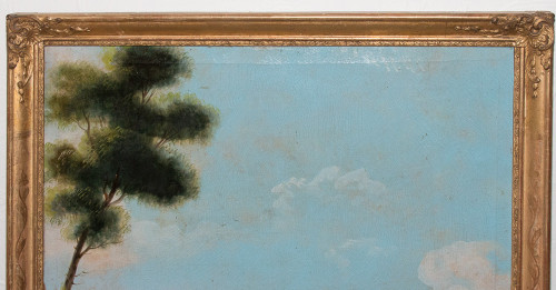 Trumeau In Wood And Golden Stucco, Restoration Period