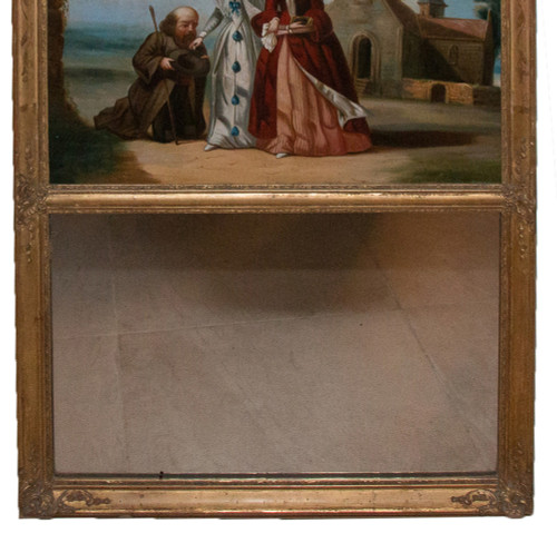 Trumeau In Wood And Golden Stucco, Restoration Period