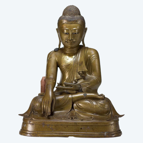 Buddha Shakyamuni in bronzo birmano, XIX secolo.