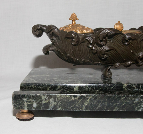 Calamaio In Bronzo Periodo Restauro 1820/1830 Circa