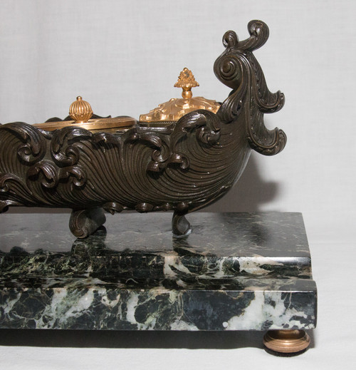 Calamaio In Bronzo Periodo Restauro 1820/1830 Circa