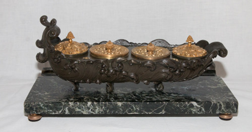 Calamaio In Bronzo Periodo Restauro 1820/1830 Circa