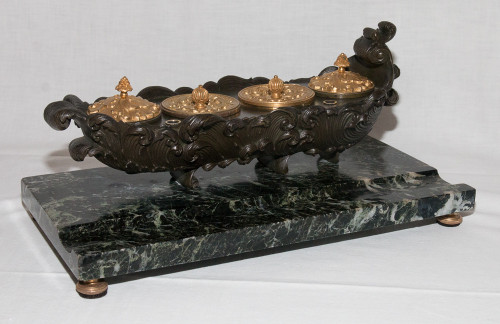 Calamaio In Bronzo Periodo Restauro 1820/1830 Circa