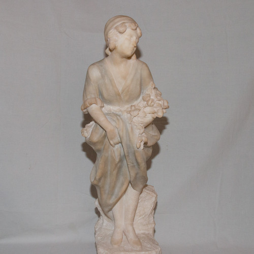 Scultura in alabastro Giovane Pugi, fine del XIX secolo